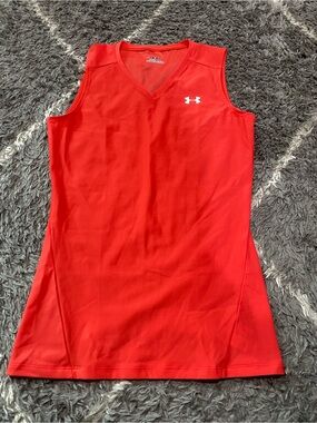 Under Armour Red V-Neck Sleeveless Training Tank